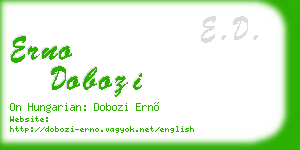 erno dobozi business card