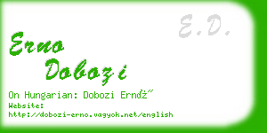 erno dobozi business card